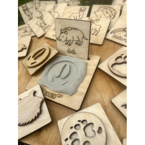 Stemple ''Zwierzęta leśne i ich tropy'' (18szt.)